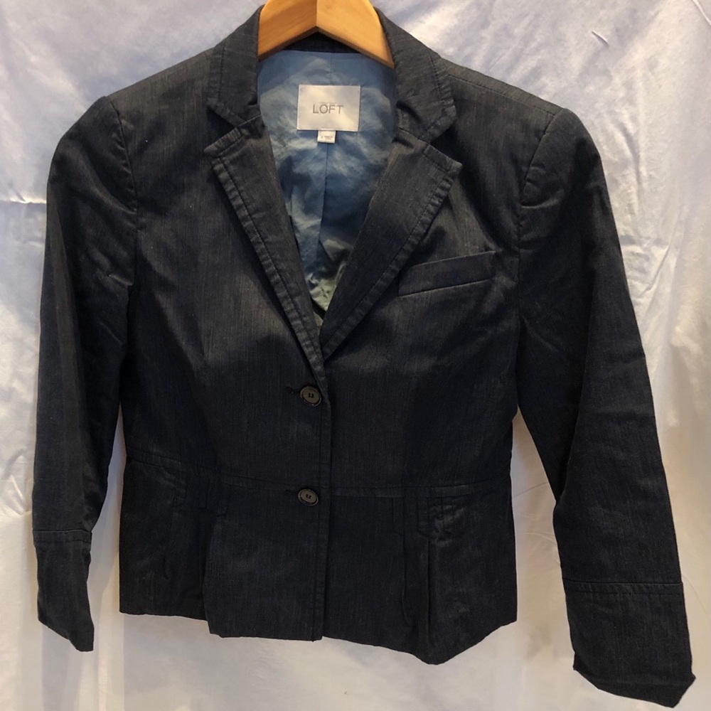 Blue denim look blazer